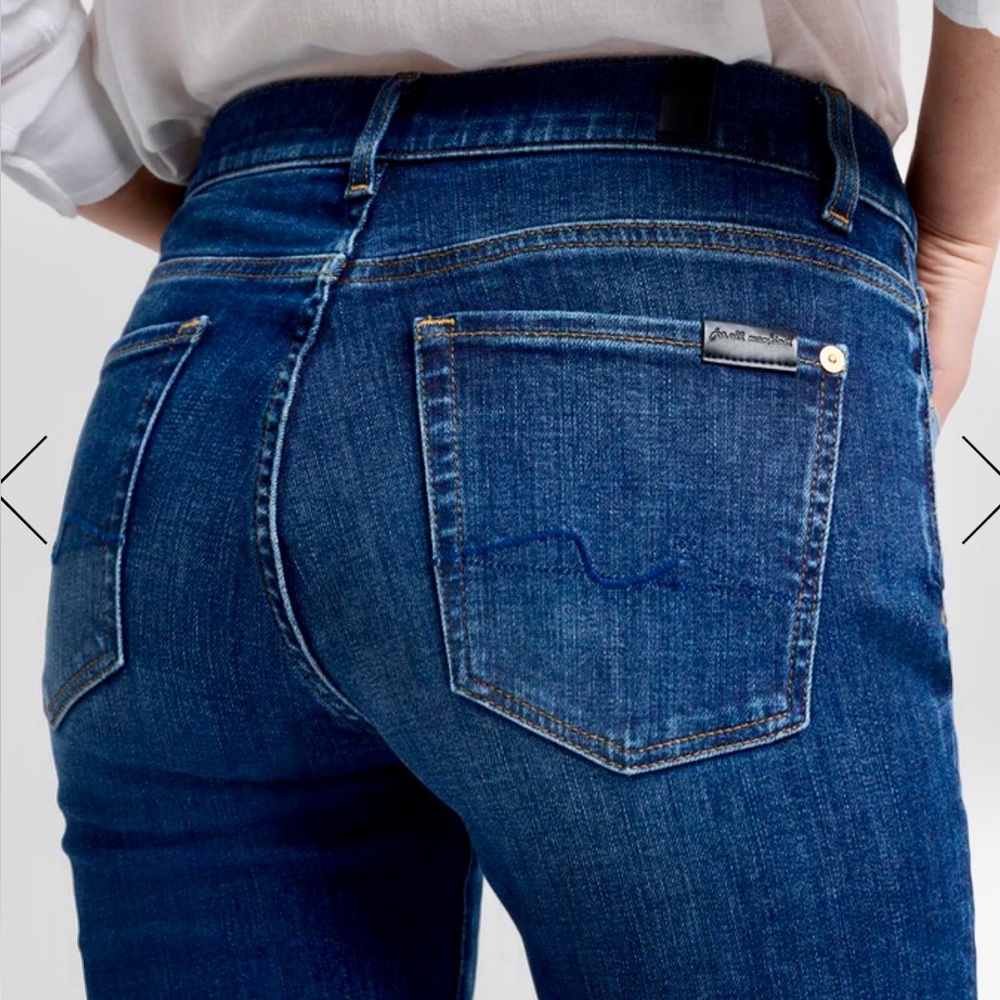 7 For All Mankind Classic Blue Wide Leg Jeans